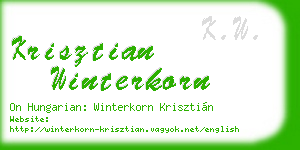 krisztian winterkorn business card